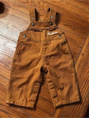 Carhartt Toddler Rust Brown Overalls with Front Pockets
